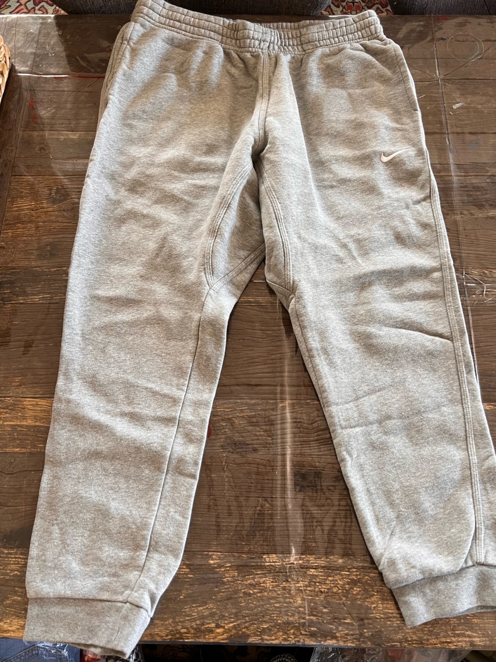 Nike Heather Gray Fleece Sweatpants with Logo Tag